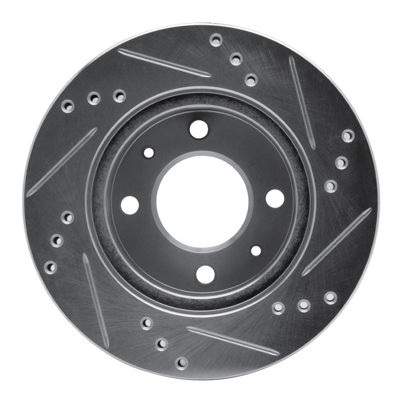 Dodge Atos Brake Rotor (1) - Front Left - R1 Concepts - Drilled & Slotted - Silver - `98-`12